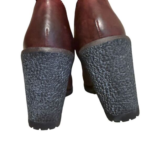OOBASH Isabel Wine Wedge Bootie Boot Side Zip Leather Size 6 New Without Box - Picture 5 of 11